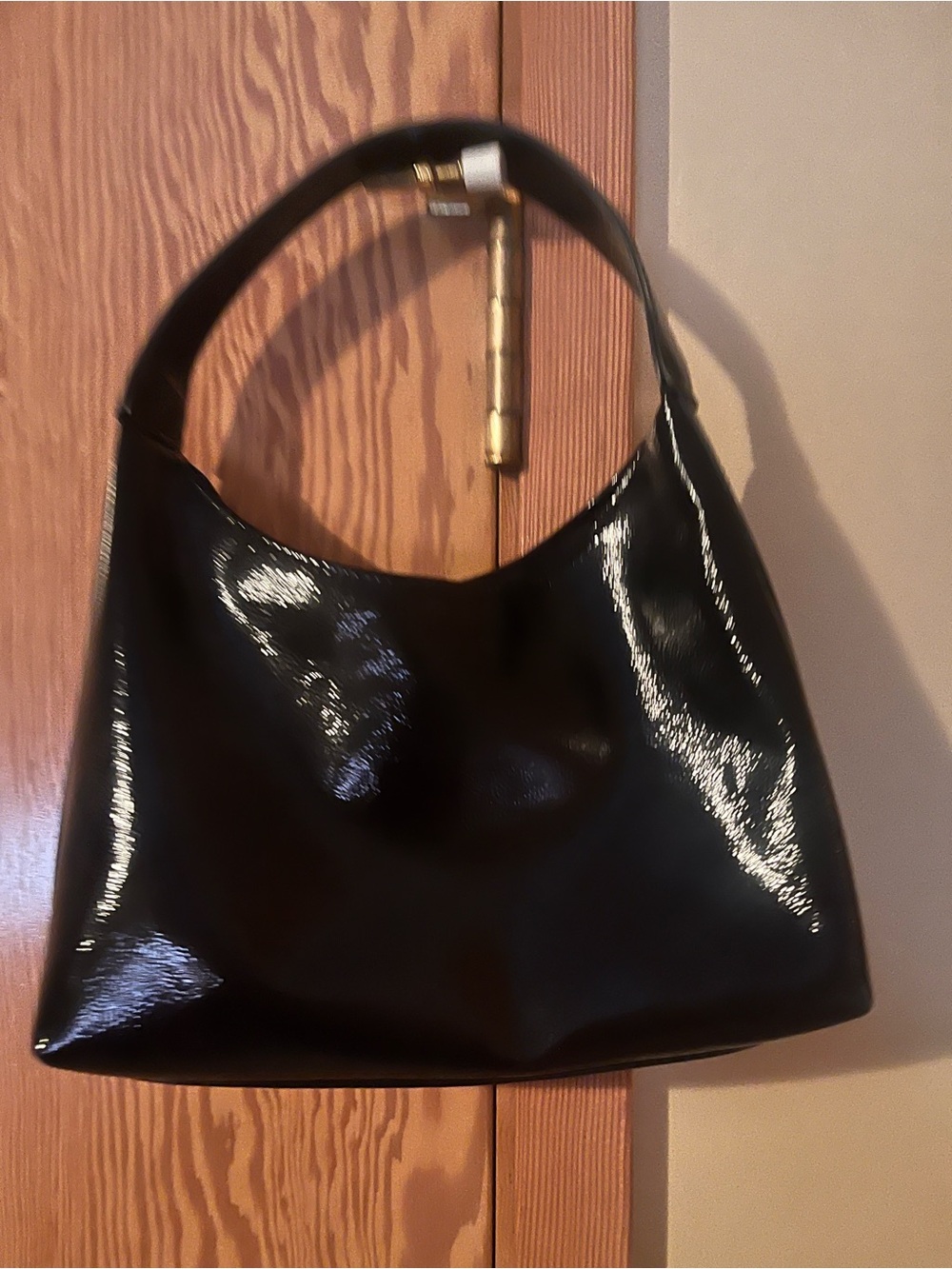 Old Navy Black Patent Shoulder Bag